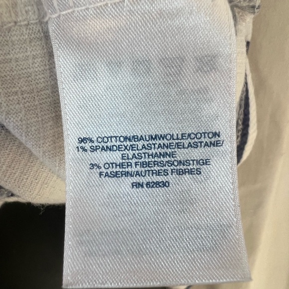 Lands End Women's Sz S Striped Crew Neck Short Sleeve Ribbed Blouse Blk/Wht - Picture 4 of 4